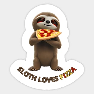 Sloth loves pizza Sticker